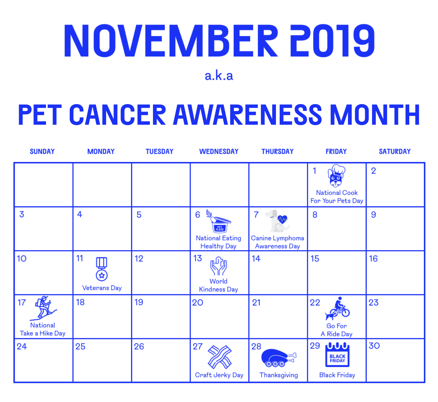November Calendar of events
