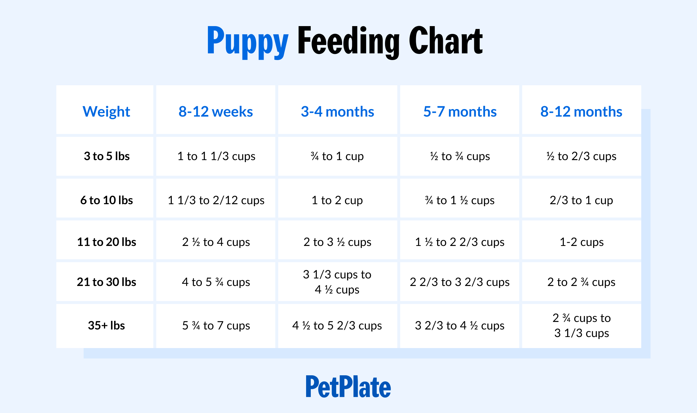 Feeding Chart & Calories Guide for Feeding Your Dog